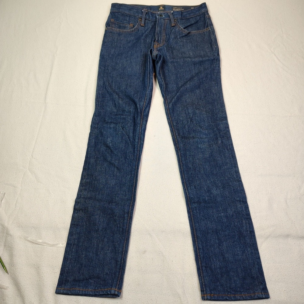 Roark HWY 133 Raw Denim Jeans Mens 28x32 Indigo Blue Standard Slim Fit Zip Fly